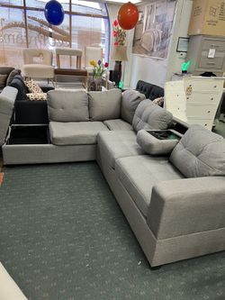 Brand New Sectional W/ Storage & Cup Holder $499