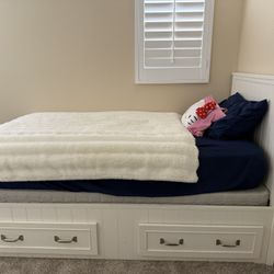 Pottery Barn Belden Twin Bed with Four Storage Drawers