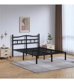 Queen bed frame with headboard