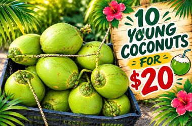 Fresh young coconuts