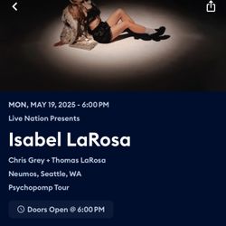 Isabel LaRosa Concert Tickets Seattle 