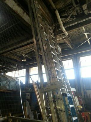 Siding equipment. Two aluminum pump jacks and a 32 foot aluminum scaffold/plank.