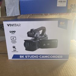 Vivitar Full Size 8K Studio Video Camcorder, 64MB, Ultra HD, Black