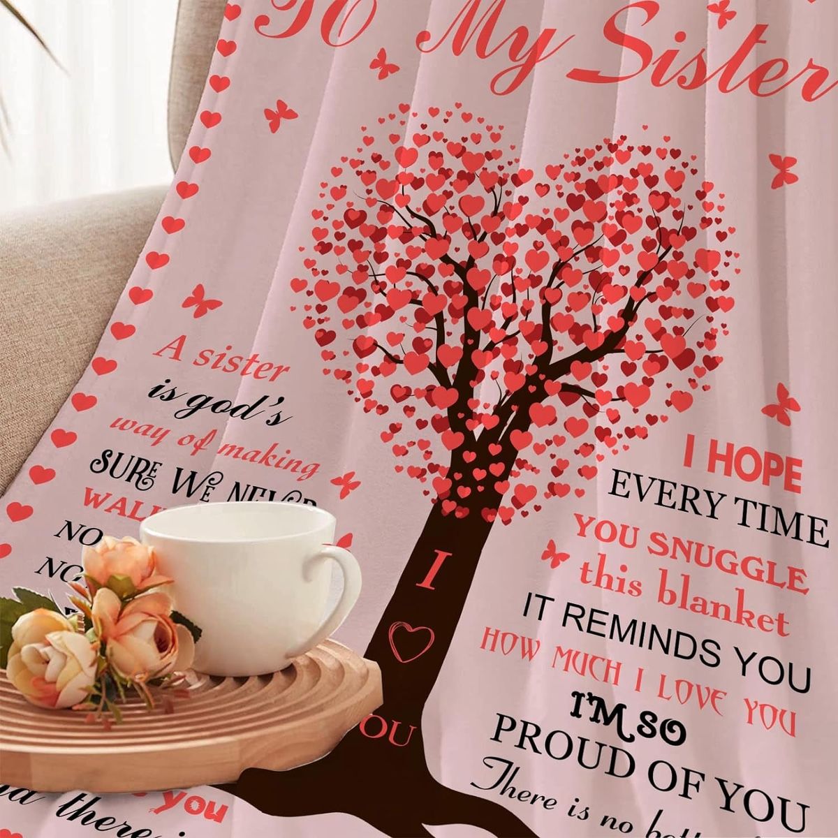 Sister Blanket Gifts for Sister I Love You Sister Blanket Birthday Gifts for Sis