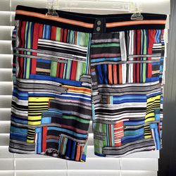 ROBERT GRAHAM - 'Cullies' Board Short Swim Trunks -36-  Multi ~Design & ~ Color