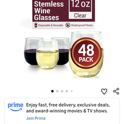 48 Reli Seamless Wine Glasses  12oz NEW