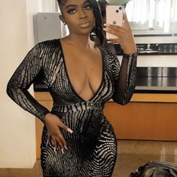 SEXY BLACK AND NUDE SHOW STOPPER | PROM, BALL, BIRTHDAY, ANY OCCASION