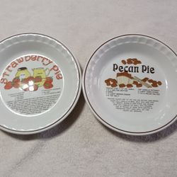 2 Vintage Hankook Ceramic Deep Dish Pie Plates