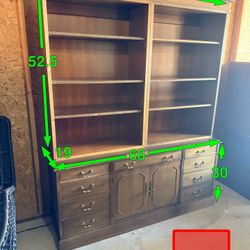 Credenza With Large Bookshelves 
