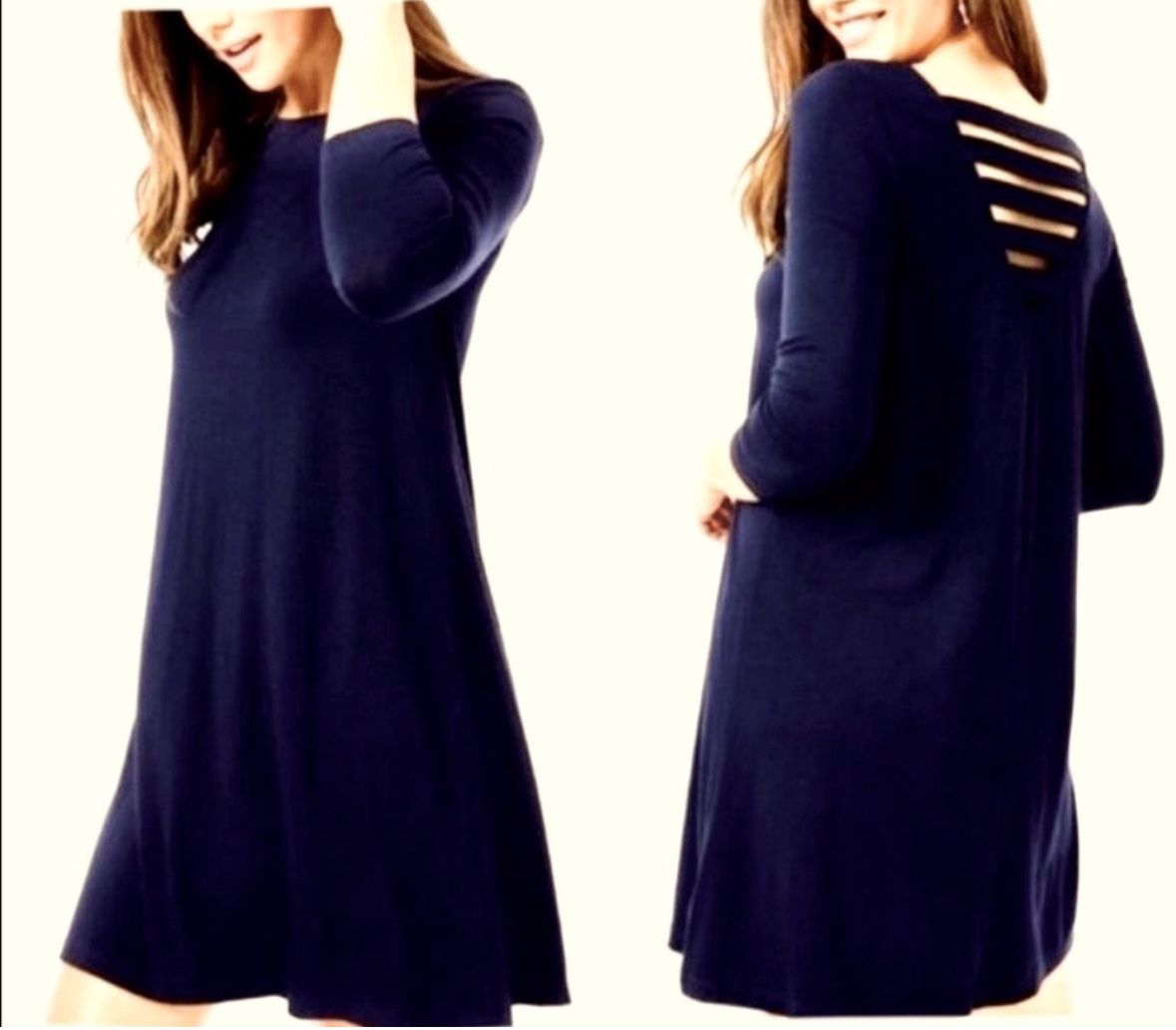 Lilly Pulitzer Navy Blue Casual Mini Open Back Dress 