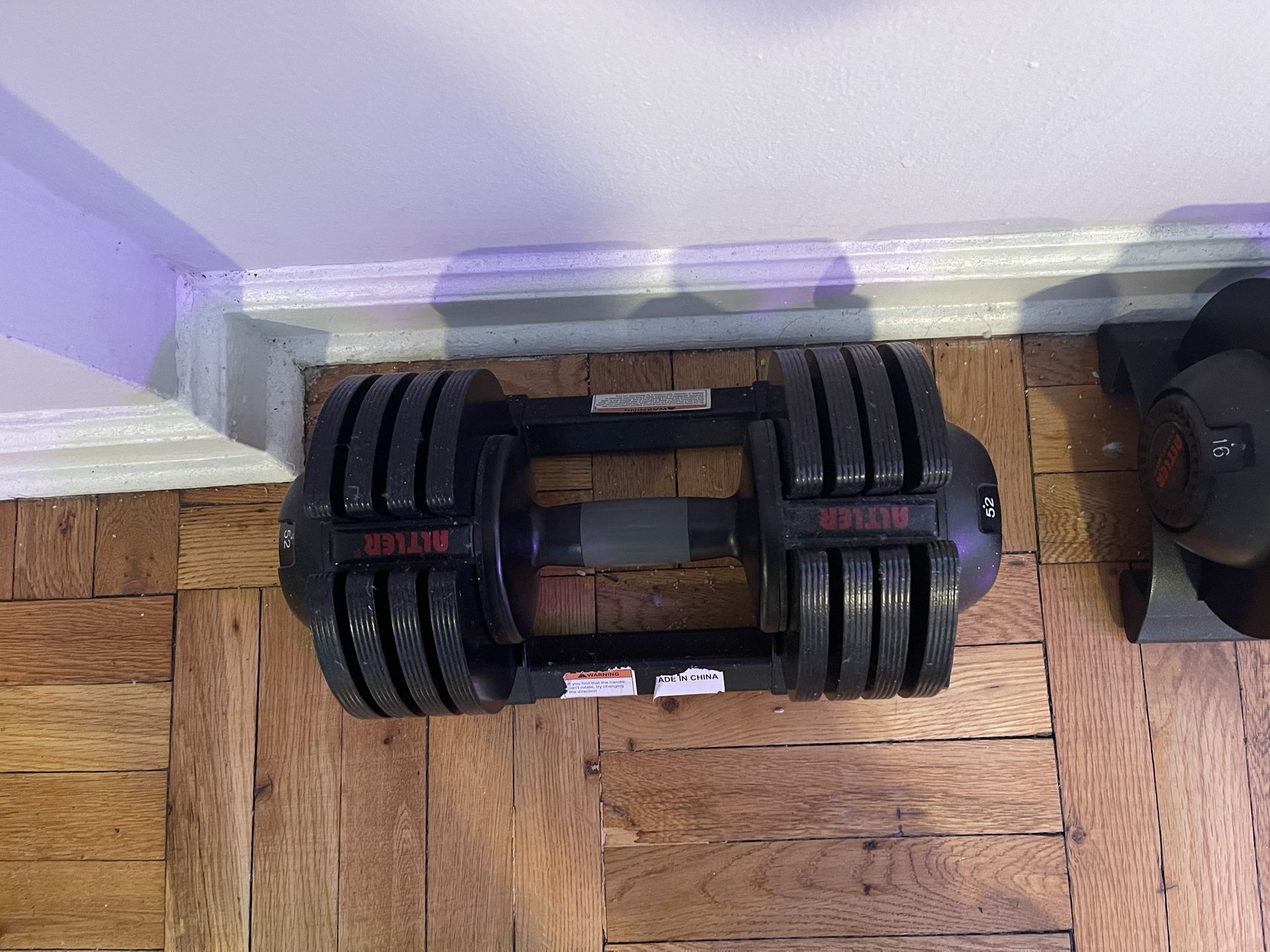 52LB pair Dumbbell Set with Tray for Workout Strength Training Fitness, Adjustable Weight Dial Dumbbell with Anti-Slip Handle and Weight Plate for Hom