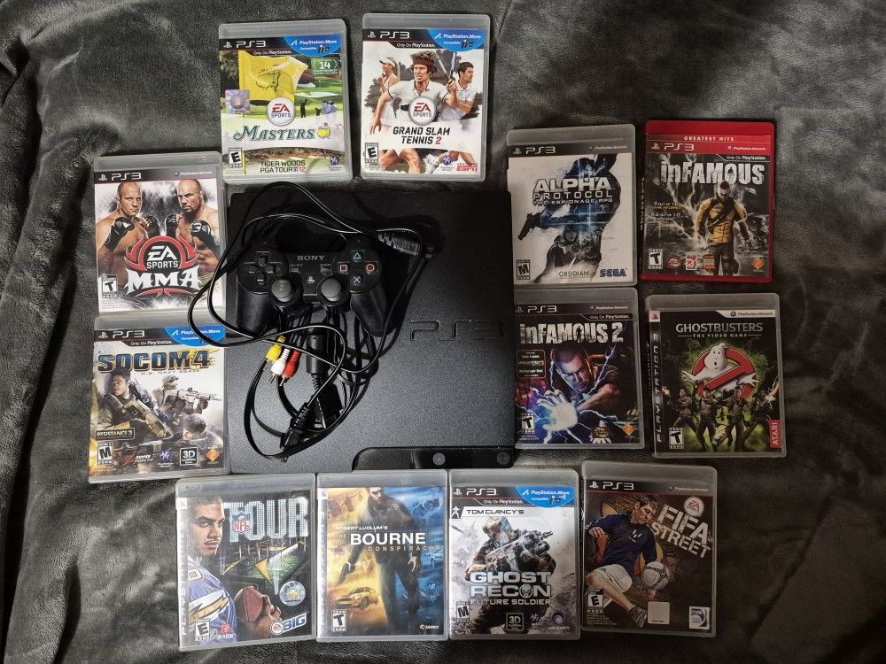 PS3 / Playstation 3 160GB + 12 Games Bundle