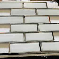 Ice Bevel Subway 11.73in x 11.73in Glossy Glass Blend Mesh-Mounted Mosaic Tile (9.6 sq. ft./Case)