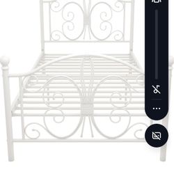 Twin Bed Frame - Metal White