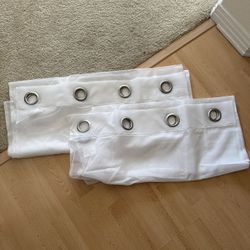 2 Long Sheer White Curtains