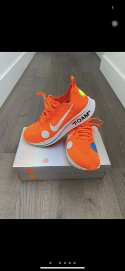 Off-white x zoom fly mercurial fly knit total orange size 9.5