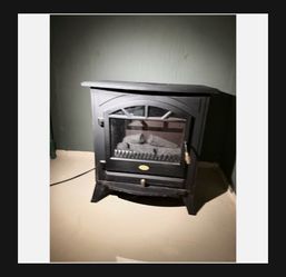 Charmglow Electric Fireplace Stove Heater, Black, Freestanding