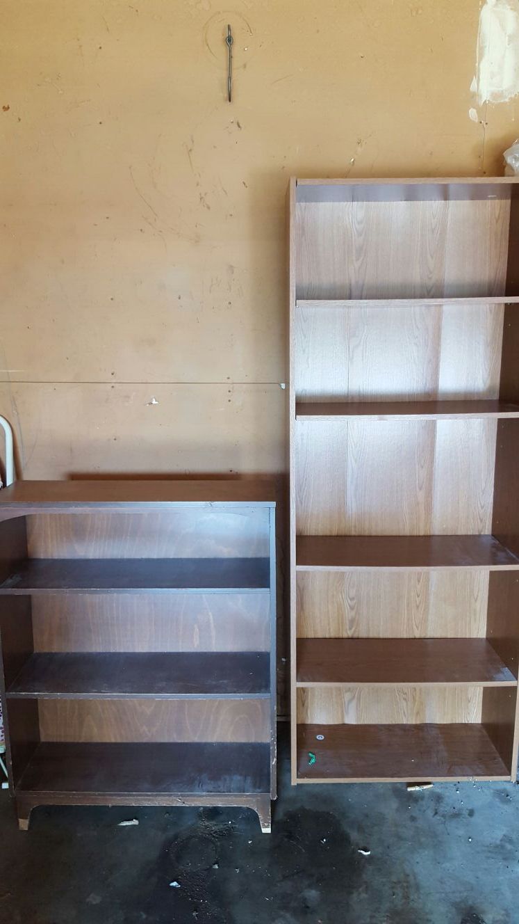 Wood bookshelves