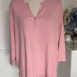 Stunning Pink 3/4 Sleeves Pullover Top