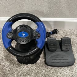 InterAct V-THUNDER Racing Wheel PLAYSTATION 1 2 PEDALS WIRED
