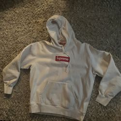 Supreme Box Logo White Hoodie 2021 Men's Pullover CottonDrawstring    MEDIUM 