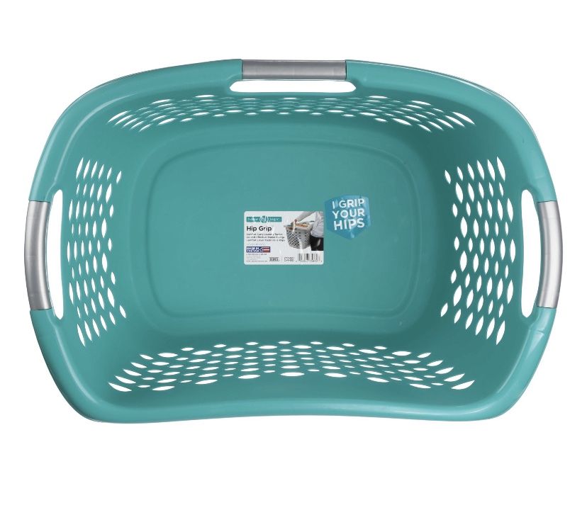 Home Logic Hip Grip Laundry Basket 1.8 Bushel, teal Colors