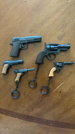 Pistol and Revolver Gun Keychains