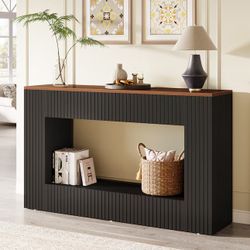 Wood Console Table 55" Wide Rustic Entryway Table