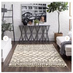 StyleWell Caspian Cream Moroccan Area Rug 6x9 | Indoor Geometric Rug