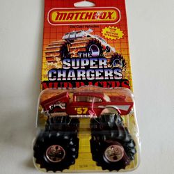 1987 Matchbox Super Chargers Monster Truck 57 1957 Chevy New On Card #SC18