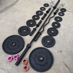 Olympic Weights, 7-ft Olympic Bar, EZ Curl Bar, Dumbbell Bars