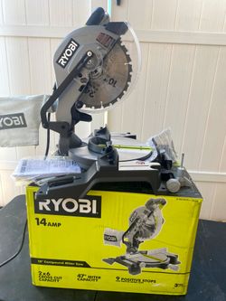 Ryobi 14 Amp Corded 10 in Compound Miter Saw With LED Cutline Indicator