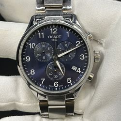 Tissot Chrono XL Classic 45mm men's Blue Dial Stainless Steel Watch *5396