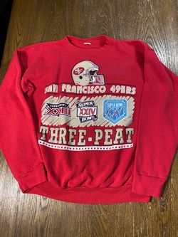 VTG 90s San Francisco 49ers Logo 7 Sweatshirt S/SX Three-Peat Super bowl NFL USA