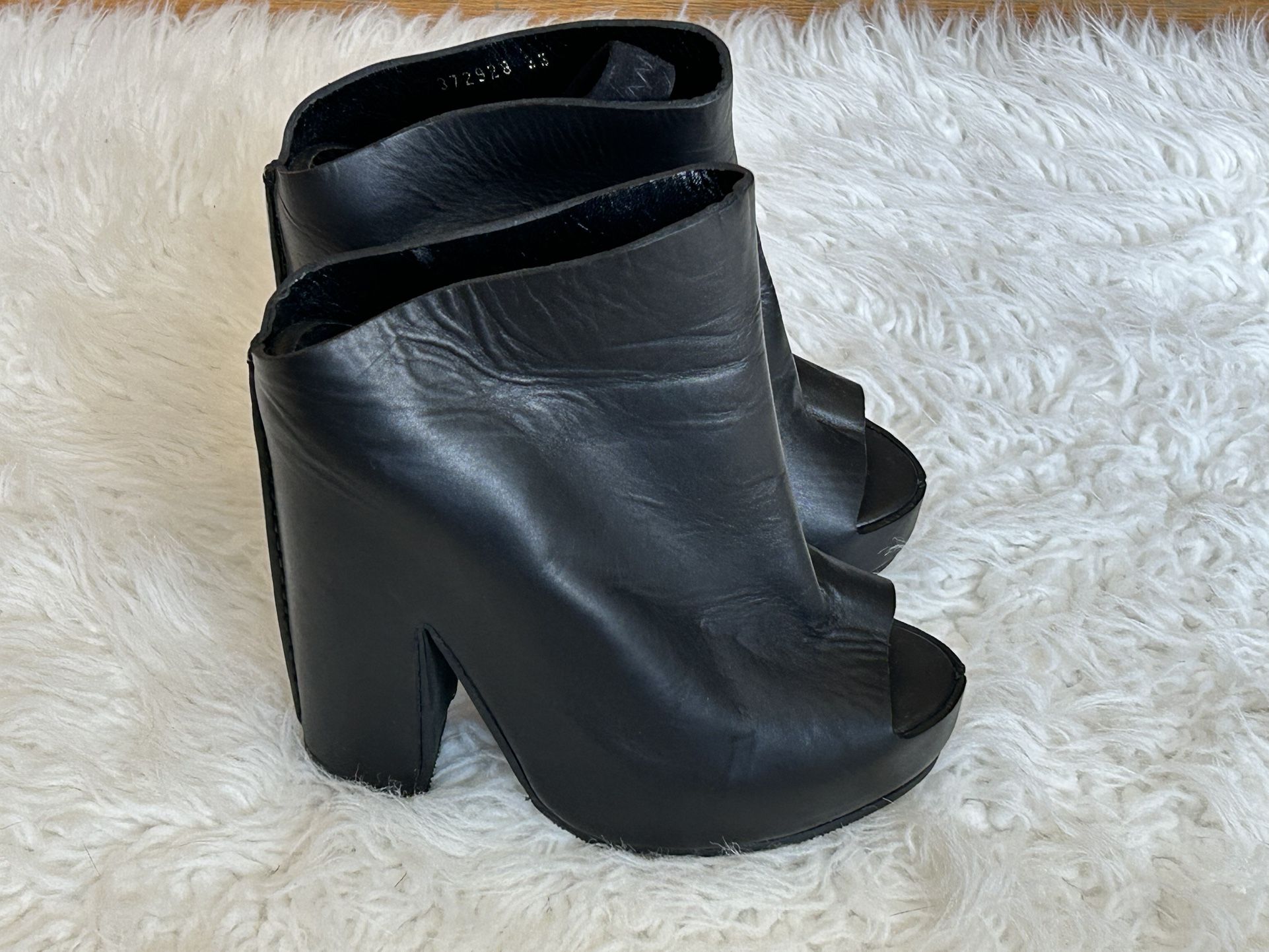 Balenciaga Chunky Peep Toe Heels Size 36