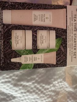 Earth To Skin Tea Time Starter Set, Cleanser, Day/Night Cream, Eye Cream, Sealed