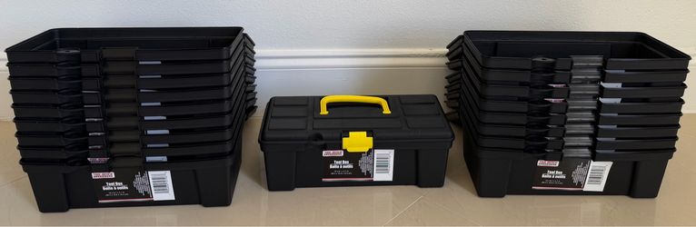 Tool Bench Hardware Tool Box Plastic Black Box Art Fishing Tackle 12x6x4 inches