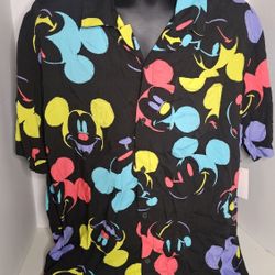 Disney Mickey Mouse Hawaiian Beach Shirts Mens 2XL 