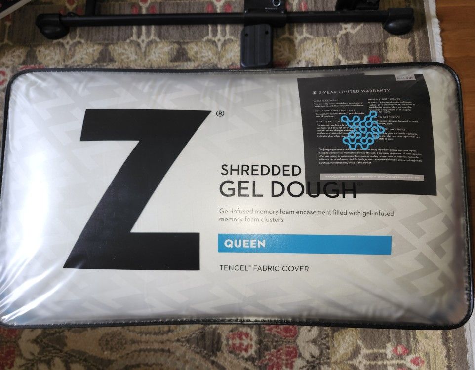 Z Shredded Gel Dough Queen Pillow Brand New Pd $105