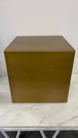 Cube Side Table, Brushed Brass 16"