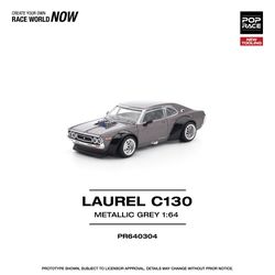 Pop Race 1:64 Laurel C130 Metallic Grey PR640304 Diecast JDM