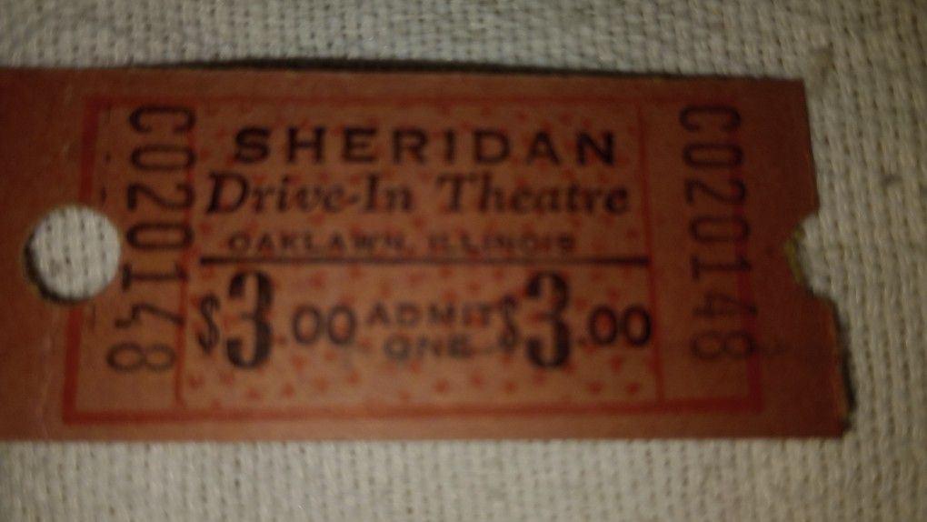 Sheridan Drive In Unused Theatre Ticket Stubs