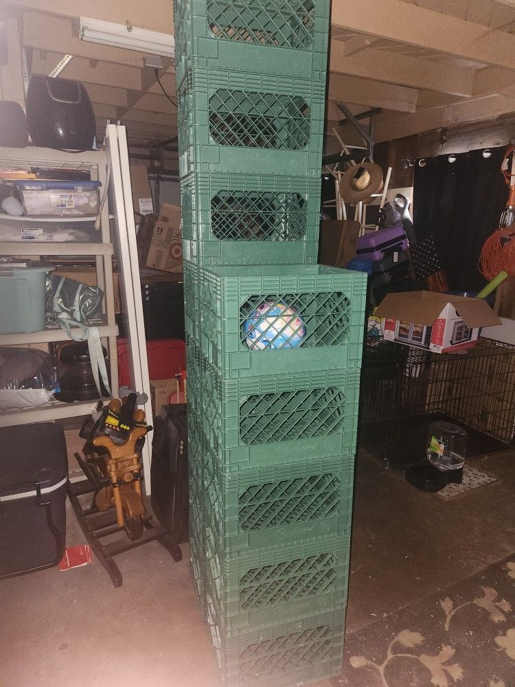 Green Milk Crates