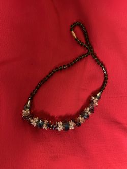 Necklace with Green Beads Crystal Handmade
