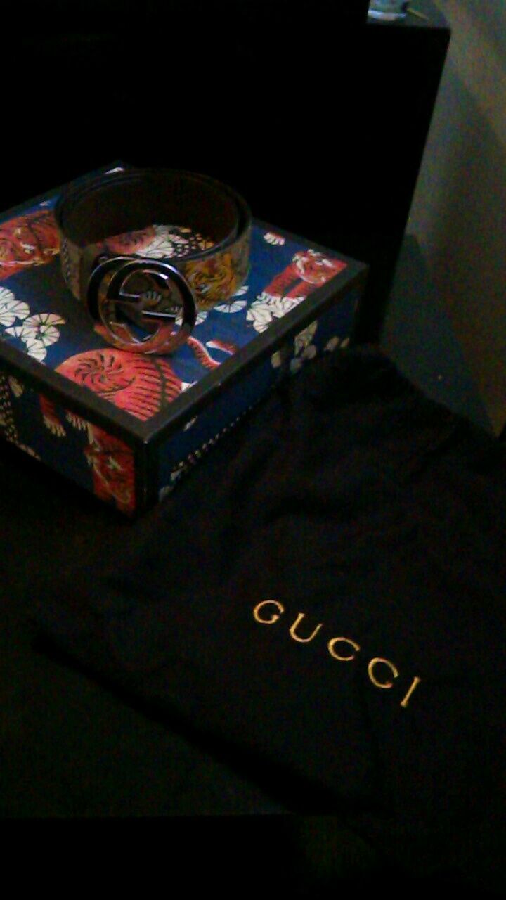 Men's Gucci Belt Supreme Canvas With Bengal