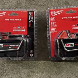Milwaukee XC5.0 Batteries, Retail $99.99 ea., I Have 4 Of These Batteries For Sale $50 Each