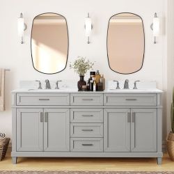 Home Depot Home Decorators Talmore 72" Vanity Grey