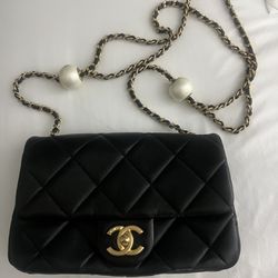 Chanel Bag Black Pearl Flap Lambskin
