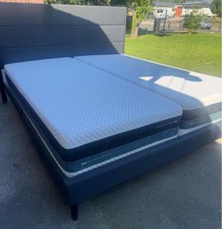 Beutiful calif king bed with good split mattress