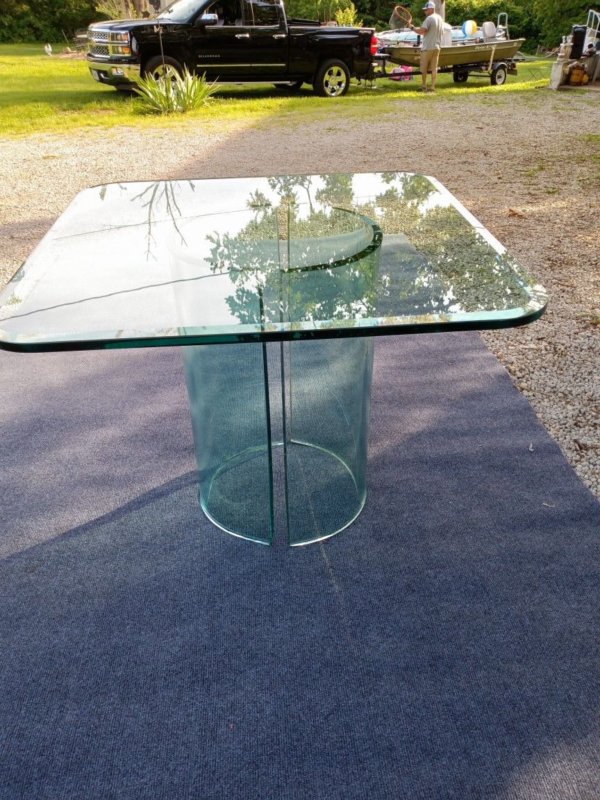 Glass Dining Or Breakfast Table